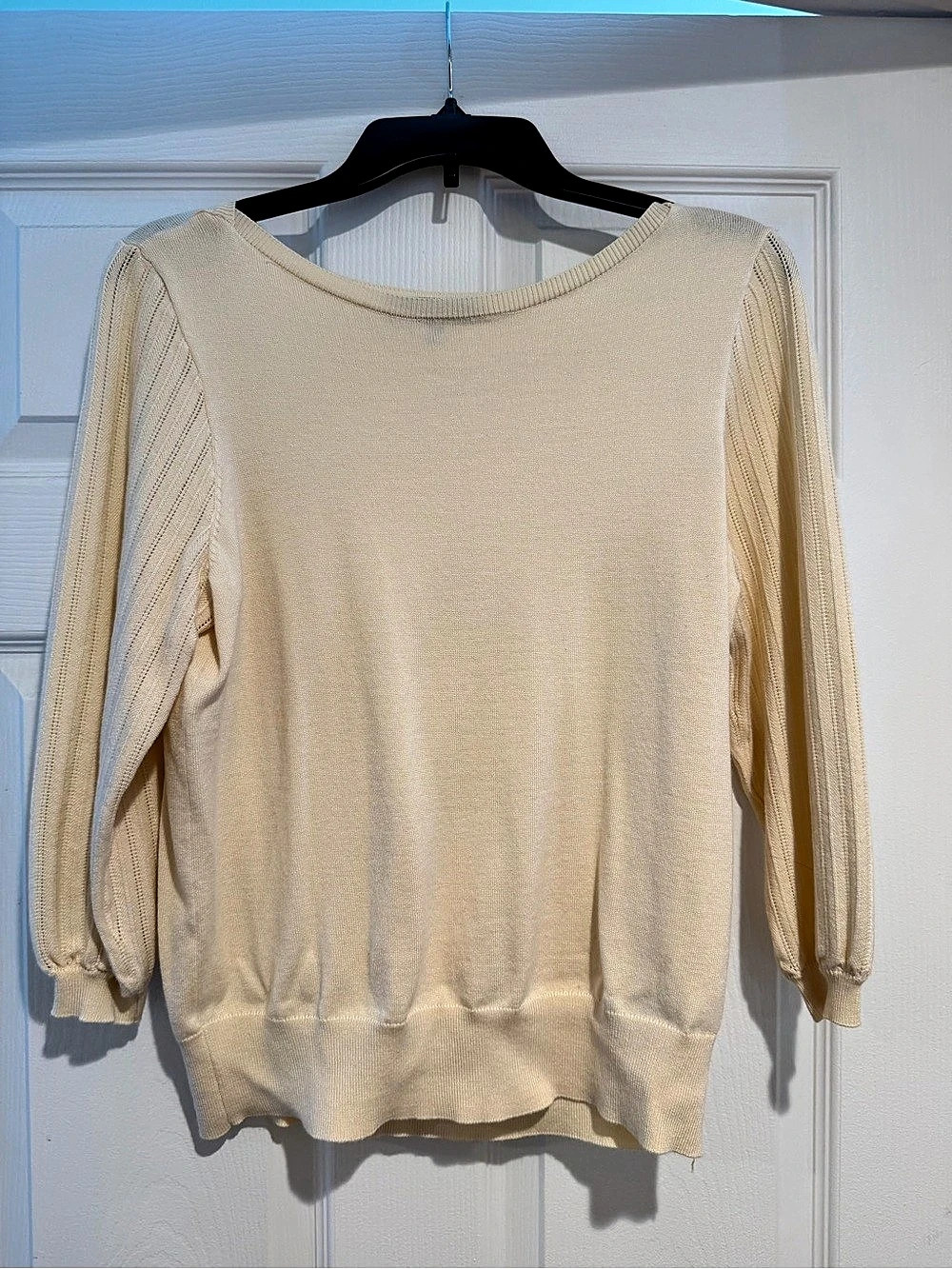Marled Reunited Clothing Crew Neck Sweater Cream Medium Like New